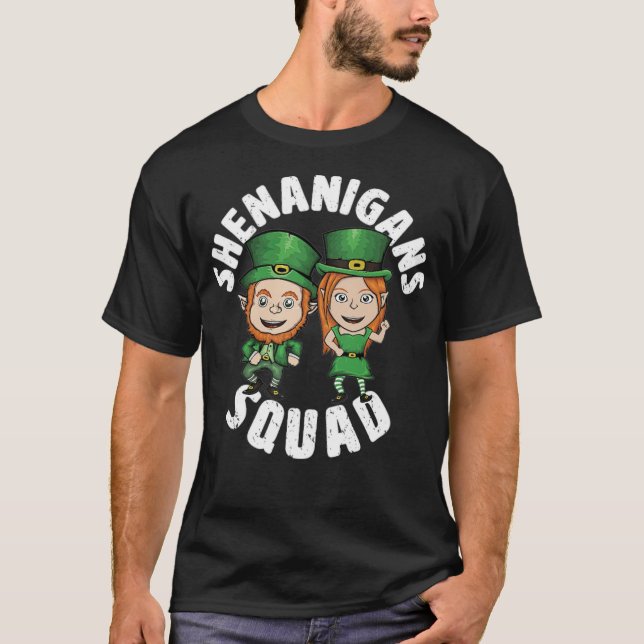 Shenanigan Squad Funny St patricks day Drinking be T Shirt (Framsida)