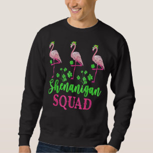 Shenanigan Squad Irish Flamingo Leprechaun St Patr Lång Ärmad Tröja