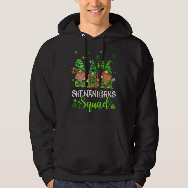 Shenanigan Squad St Patrick Day Gnomes Proud Irish Hoodie (Framsida)
