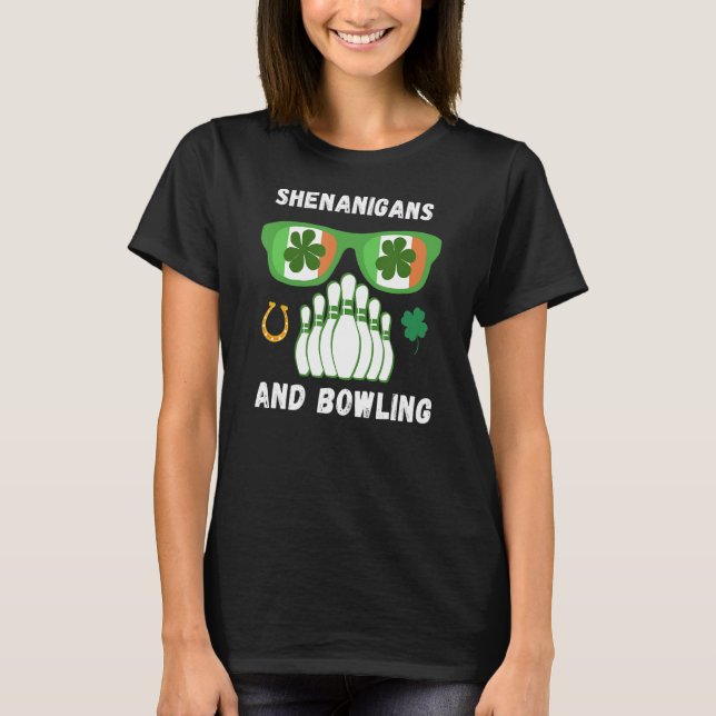 Shenanigans and Bowling St patrick's day Irish C T Shirt (Framsida)