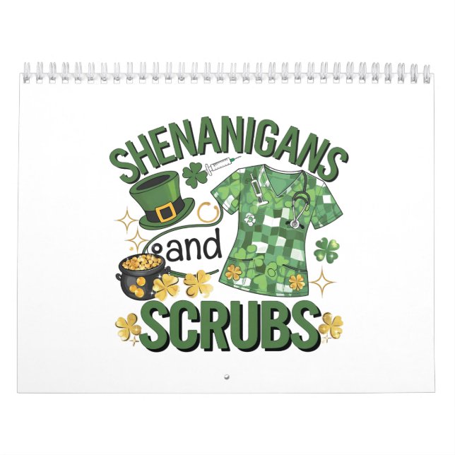 Shenanigans and Scrubs Funny Nursing St Patrick's Kalender (Omslag)