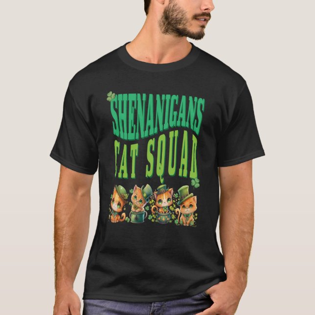 Shenanigans Cat Squad St patrick's day Kitten St P T Shirt (Framsida)