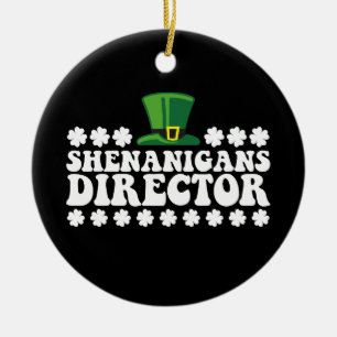 Shenanigans Chef Groovy St Patricks Day Irländsk Julgransprydnad Keramik