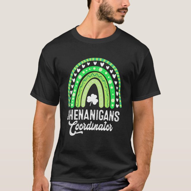 Shenanigans Coordinator Boho Rainbow St Patricks D T Shirt (Framsida)