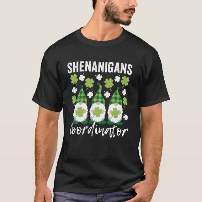 Shenanigans Coordinator Cute Gnomes St Patrick S T Shirt (Framsida)
