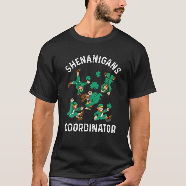 Shenanigans Coordinator Dancing Leprechaun St Patr T Shirt (Framsida)