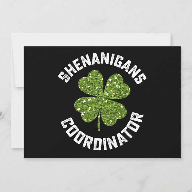 Shenanigans Coordinator Funny St patrick's day Inbjudningar (Framsida)