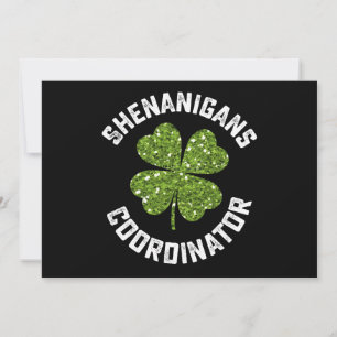 Shenanigans Coordinator Funny St patrick's day Inbjudningar
