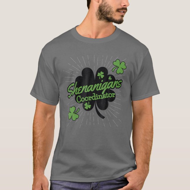 Shenanigans Coordinator Funny St patrick's day Tea T Shirt (Framsida)