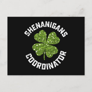 Shenanigans Coordinator Funny St patrick's day Vykort
