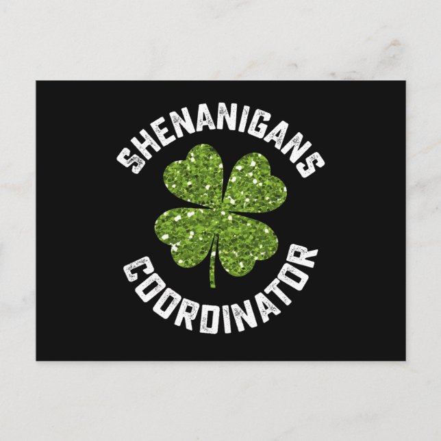 Shenanigans Coordinator Funny St patrick's day Vykort (Framsida)