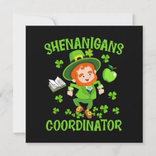 Shenanigans Coordinator Funny Teacher St Patrick's Inbjudningar