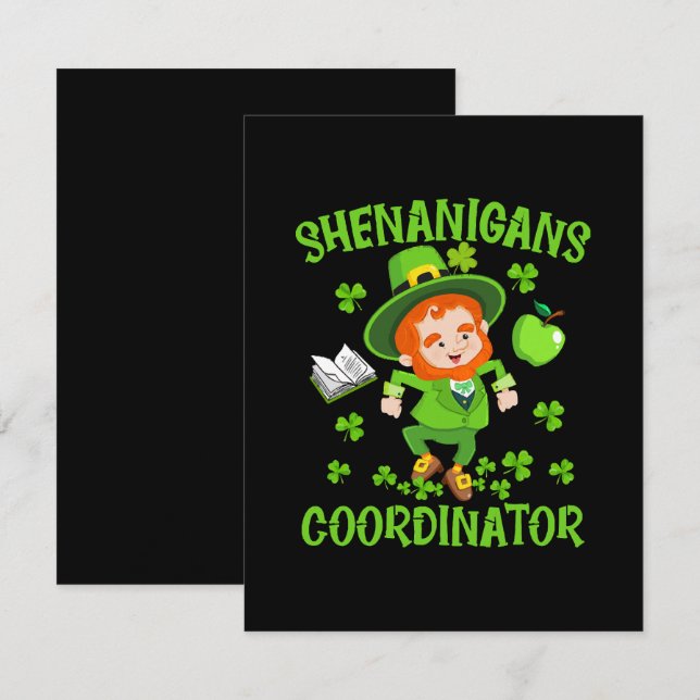 Shenanigans Coordinator Funny Teacher St Patrick's OSA Kort (Fram/baksida)