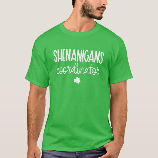 Shenanigans Coordinator Funny Teacher St Patrick's T Shirt (Framsida)
