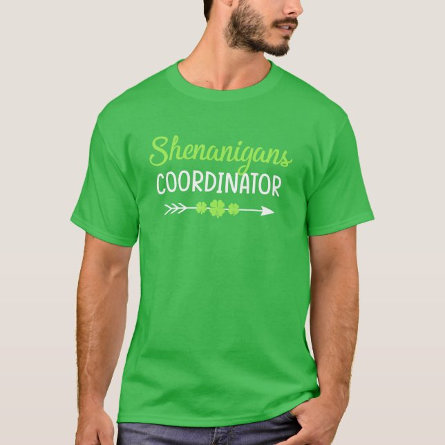 Shenanigans Coordinator Funny Teacher St Patrick's T Shirt (Framsida)