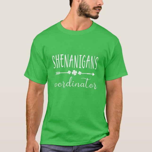 Shenanigans Coordinator Funny Teacher St Patrick's T Shirt (Framsida)