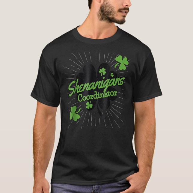 Shenanigans Coordinator Funny Teacher St Patrick's T Shirt (Framsida)