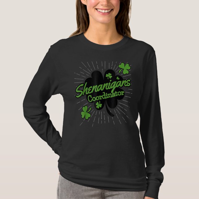 Shenanigans Coordinator Funny Teacher St Patrick's T Shirt (Framsida)