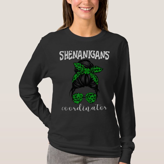 Shenanigans Coordinator Funny Teacher St Patricks T Shirt (Framsida)
