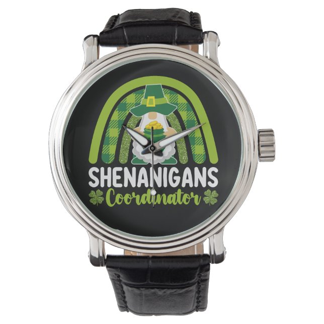 Shenanigans Coordinator Gnomes St patrick's day Armbandsur (Framsida)