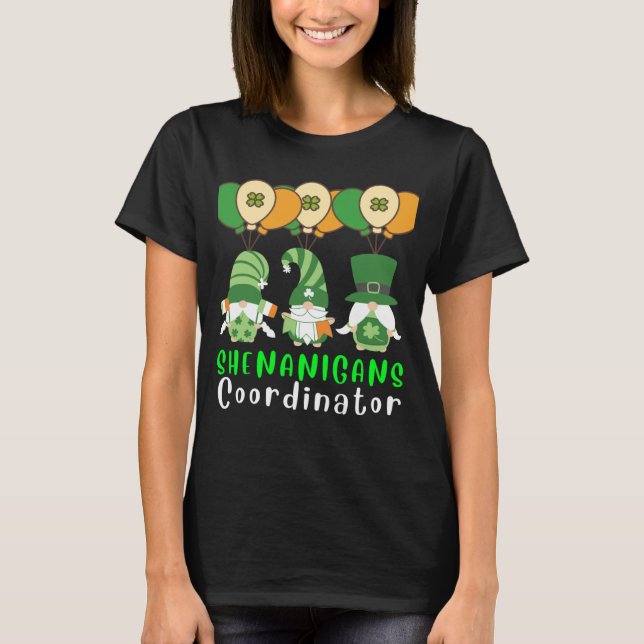 Shenanigans Coordinator Leprechaun Unicorn Dabbing T Shirt (Framsida)