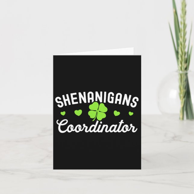 Shenanigans Coordinator Lycklig St patricks day Te Kort (Framsida)