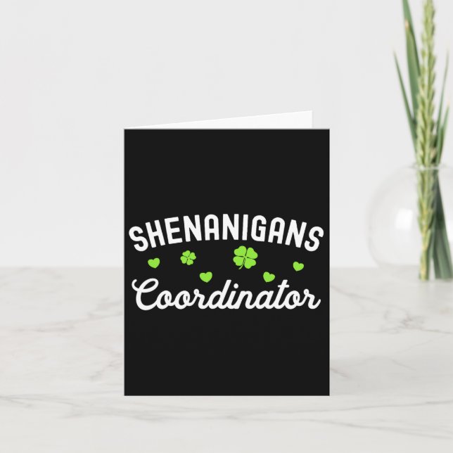 Shenanigans Coordinator Lycklig St patricks day Te Kort (Framsida)