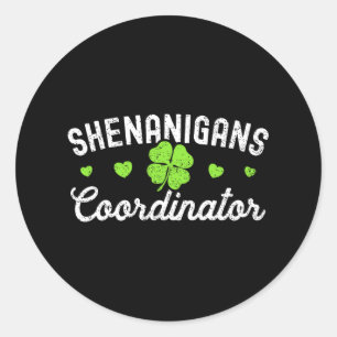 Shenanigans Coordinator Lycklig St patricks day Te Runt Klistermärke