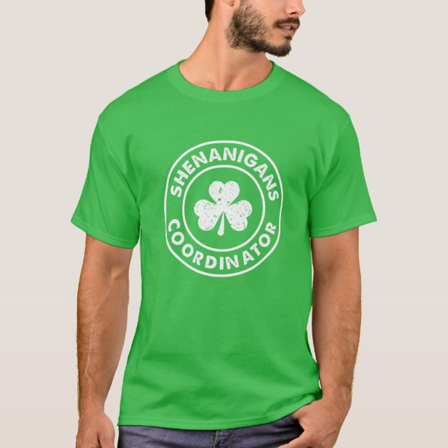 Shenanigans Coordinator Matching Teacher St Patric T Shirt (Framsida)