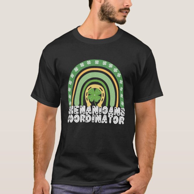 Shenanigans Coordinator Rainbow St Patricks Teache T Shirt (Framsida)