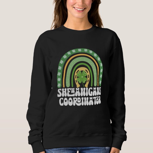 Shenanigans Coordinator Rainbow St Patricks Teache T Shirt (Framsida)