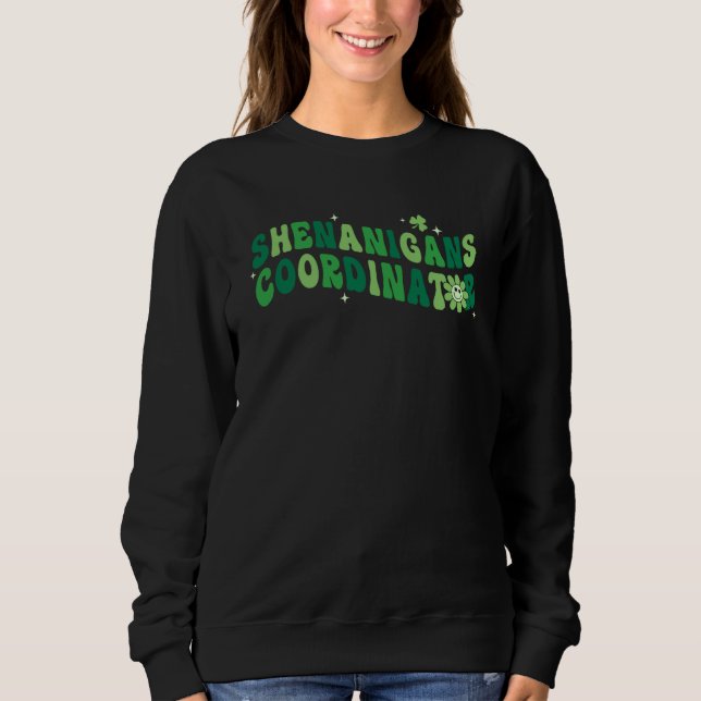 Shenanigans Coordinator Shamrock Ireland St Patric T Shirt (Framsida)