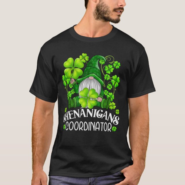 Shenanigans Coordinator St. Patricks Day Gnome T Shirt (Framsida)