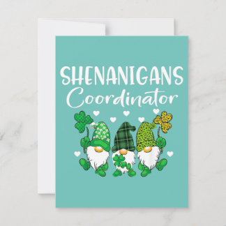 Shenanigans Coordinator St patricks day Gnomes Gre Inbjudningar