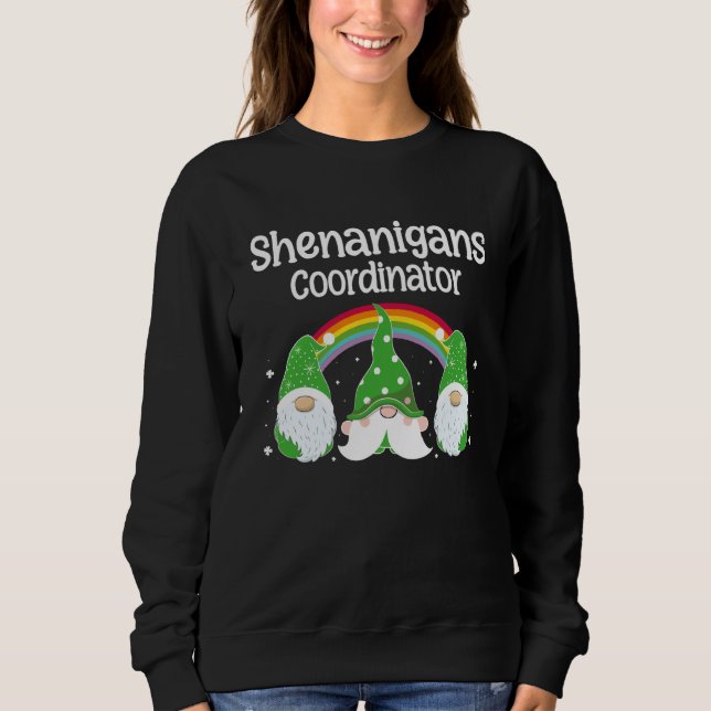 Shenanigans Coordinator St Patricks Day Gnomes Gre T Shirt (Framsida)