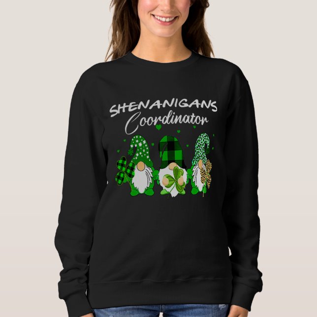 Shenanigans Coordinator St Patricks Day Gnomes Gre T Shirt (Framsida)