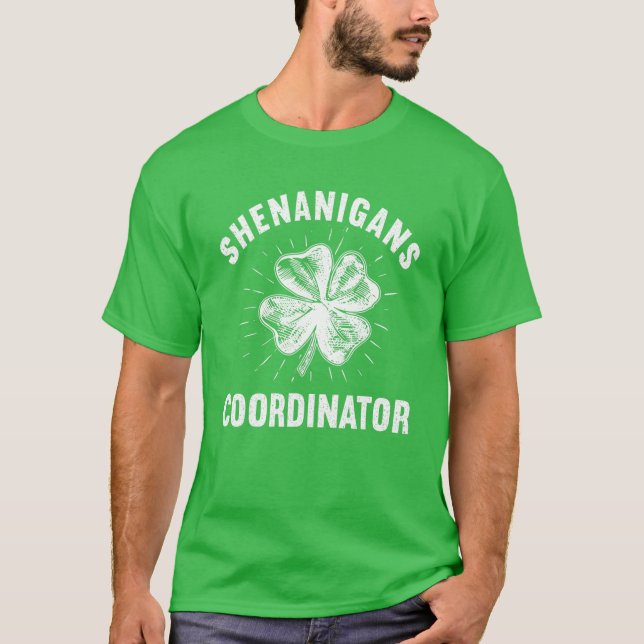 Shenanigans Coordinator St patrick's day Irish Tea T Shirt (Framsida)