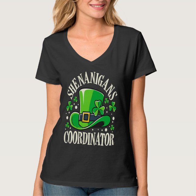 Shenanigans Coordinator  St Patrick's Day Teacher T Shirt (Framsida)