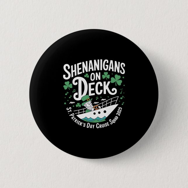 Shenanigans Däck St. Patricks dag Kryssning 2025  Knapp (Framsida)