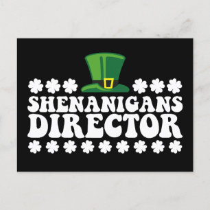 Shenanigans Director Groovy St patrick's day Irish Vykort