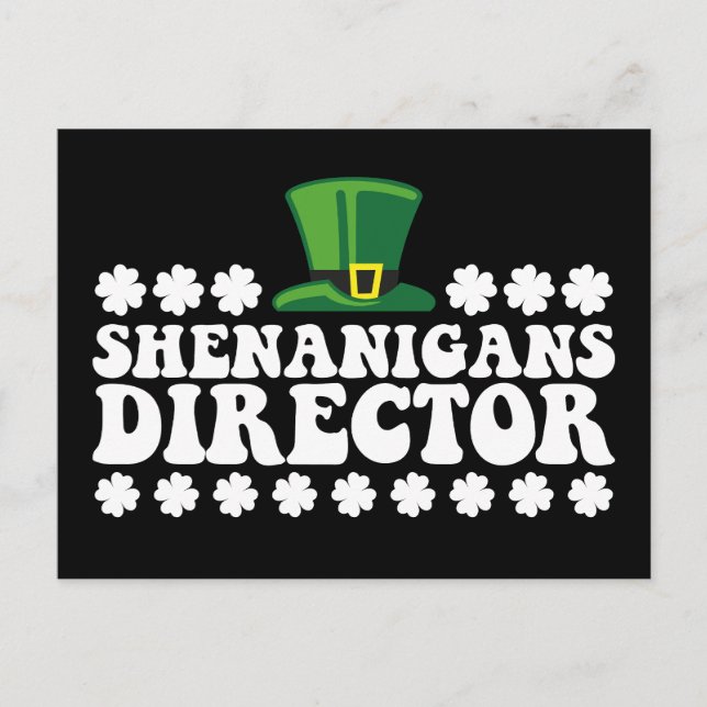 Shenanigans Director Groovy St patrick's day Irish Vykort (Framsida)