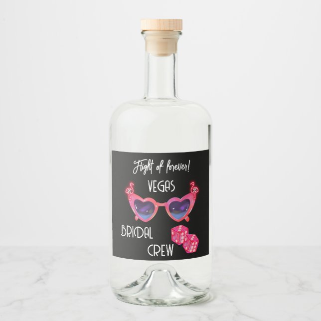 Shenanigans för brud vecka Vegas Rosa Personlig Spritflaskor Etikett (Framsida)