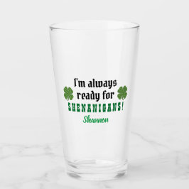 Shenanigans Funny St. Patrick's Day Beer Pint Glaskopp