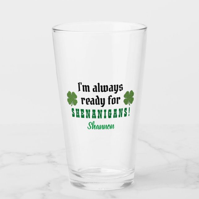 Shenanigans Funny St. Patrick's Day Beer Pint Glaskopp (Framsida)