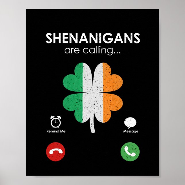 Shenanigans kallar St. Patrick's Day Funny Poster (Framsidan)