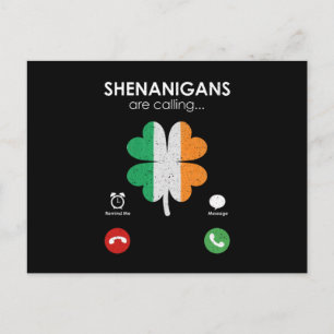 Shenanigans kallar St. Patrick's Day Funny Vykort