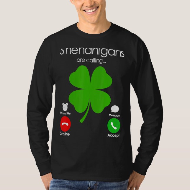 Shenanigans kallar St patricks day Irish Sham T Shirt (Framsida)
