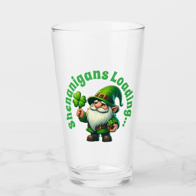 Shenanigans Laddar Rolig St. Patrick's Tomte Glaskopp (Framsida)