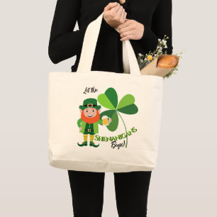 Shenanigans Leprechaun Shamrock St Patricks Day Jumbo Tygkasse