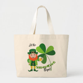 Shenanigans Leprechaun Shamrock St Patricks Day Jumbo Tygkasse